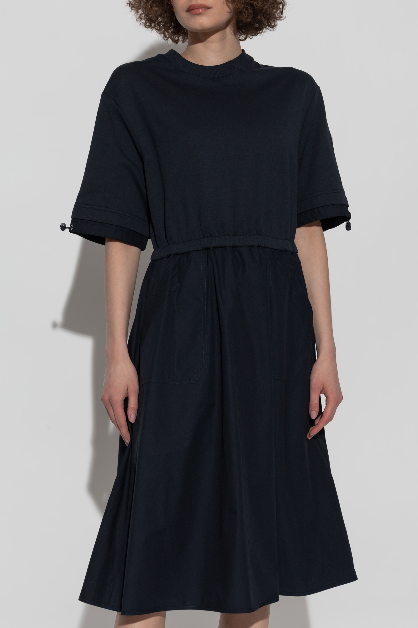 ★【MONCLER】Abito midi dolcevita in cotone★ミディドレス MONCLER Abito cotton and woven midi dress | Harvey Nichols